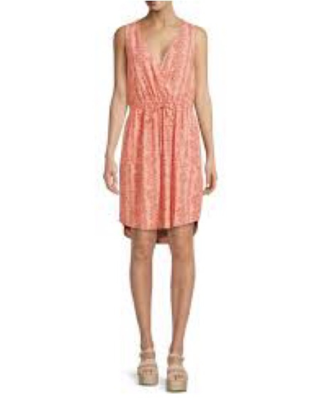 Market & Spruce Coral Sleeveless V-Neck Mini Dress